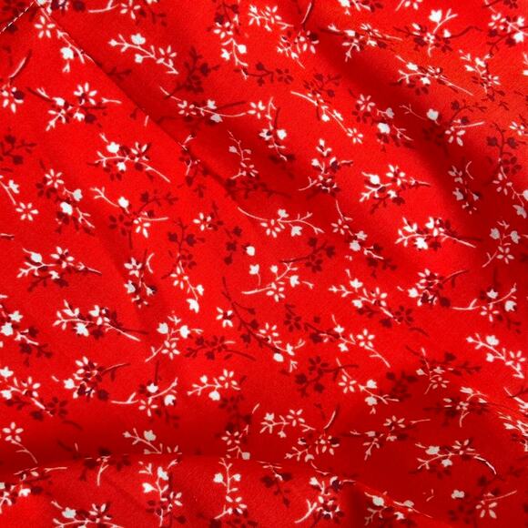 handmade orange white floral mini skirt - Picture 4 of 11